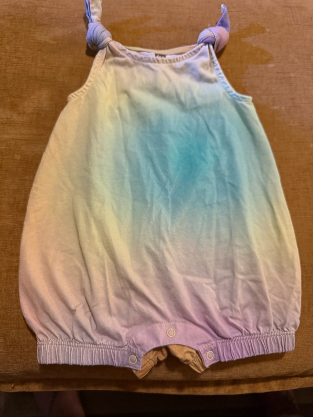 Tea Collection Pastel Tie-Dye Bubble Romper - Lavender, Blue, Yellow
